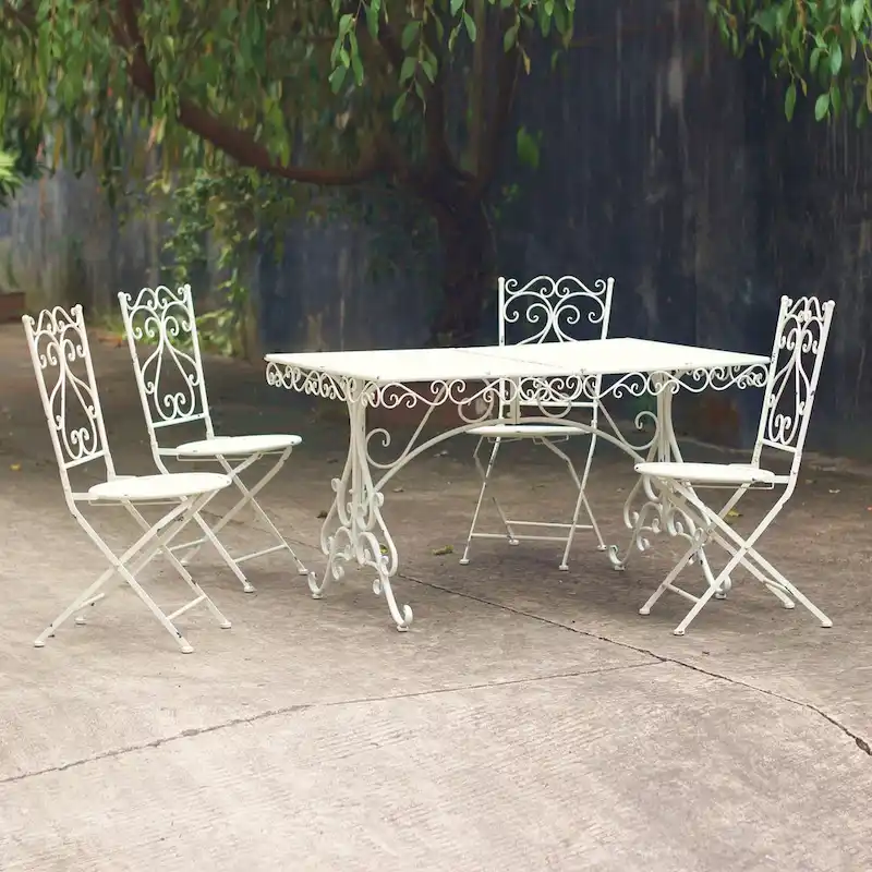 Five-Piece Metal Dining Set Solebury - 51.18 L x 33.07 W x 29.92 H
