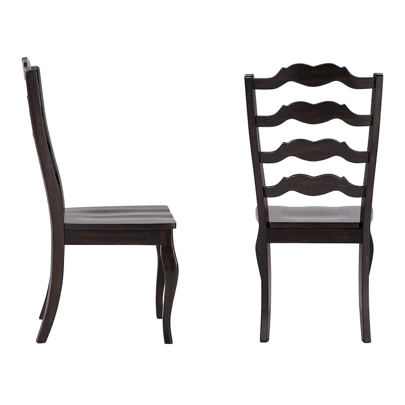 Ronda French Ladder Back Wood Dining Chairs (Set of 2)