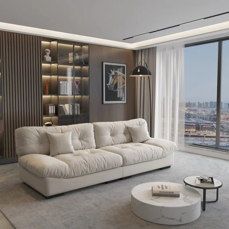 105 Minimalism Cloud Sofa Loveseat with Two Pillow