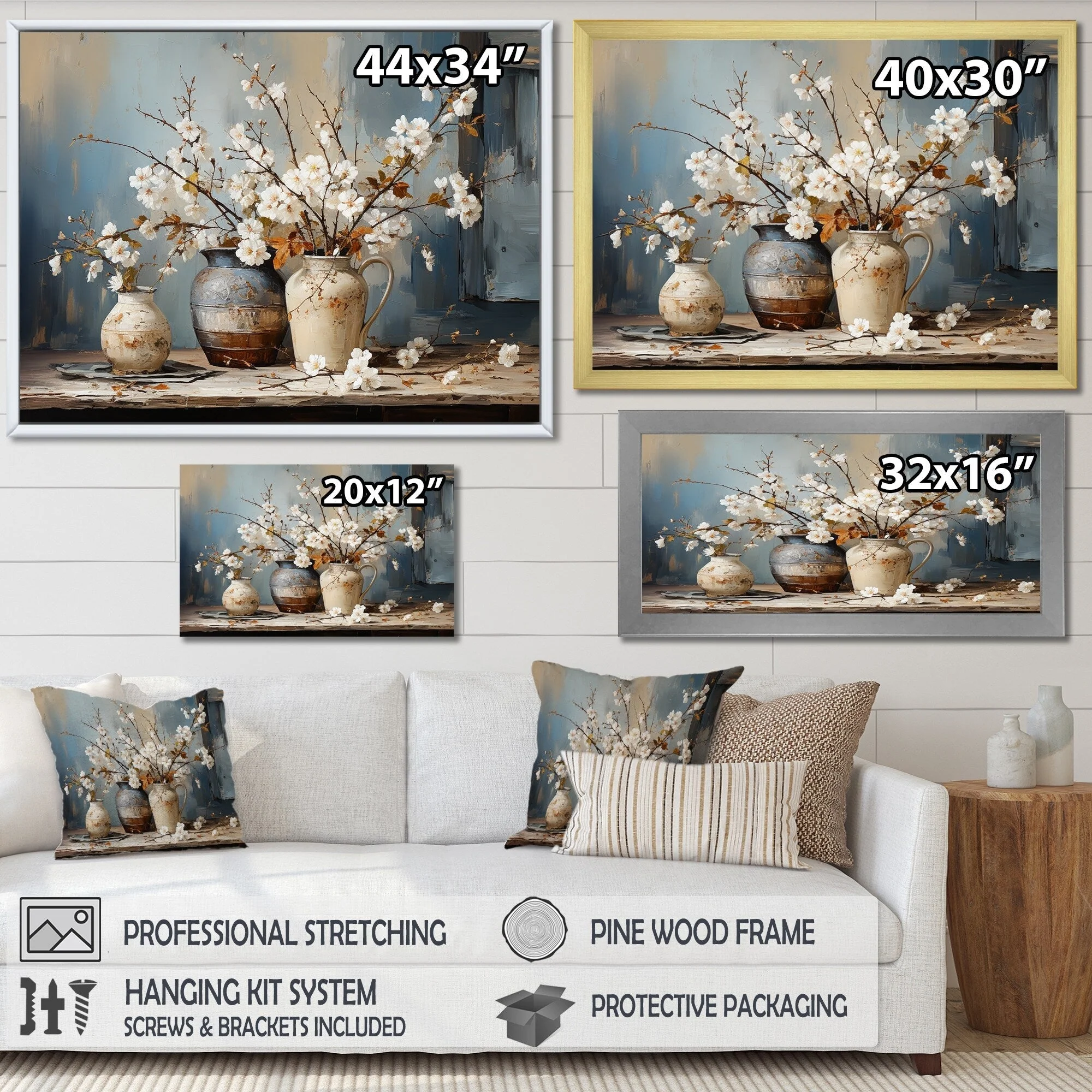 Designart Pottery And Flowers Still Life I Tree Canvas Wall Art
