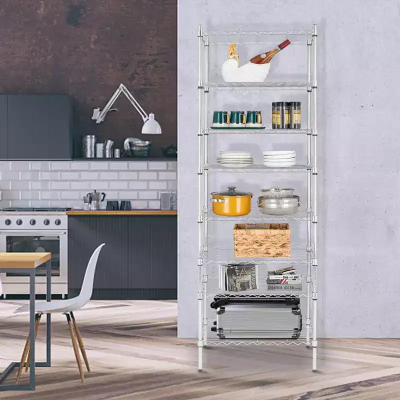 8-Tier Wire Shelving Unit Adjustable Steel Wire Rack