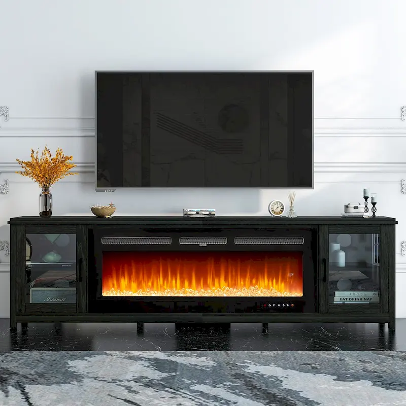 80 Fireplace TV Stand, Entertainment Center with 50 Electric Fireplace