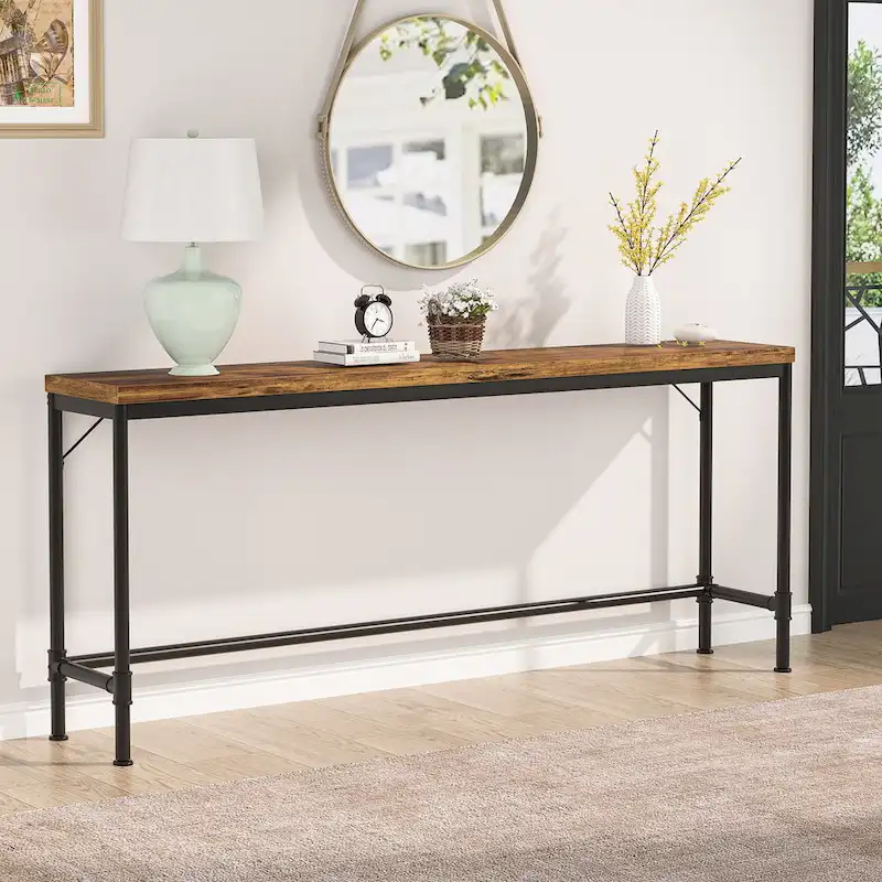 71-Inch Long Narrow Console Table, 37.4 Inches Height Bar Table