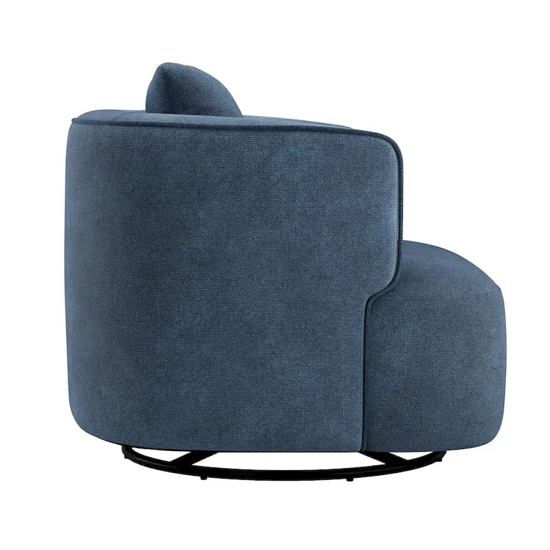 LUE BONA 2 Set Swivel Accent Armchair Fabric Blend, Modern Barrel Living Room Sofa Chair - 32.7  W x 32.7  D x 26.8  H