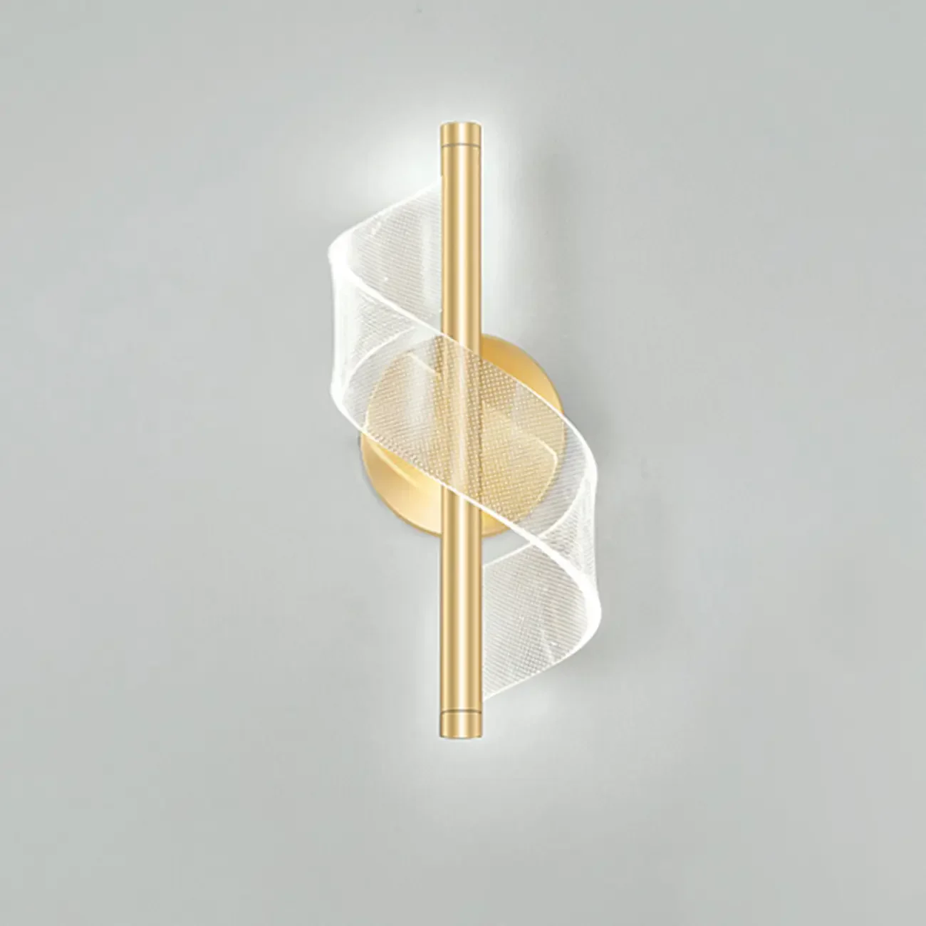 Art Deco Gold Metal and Acrylic LED Wall Sconce