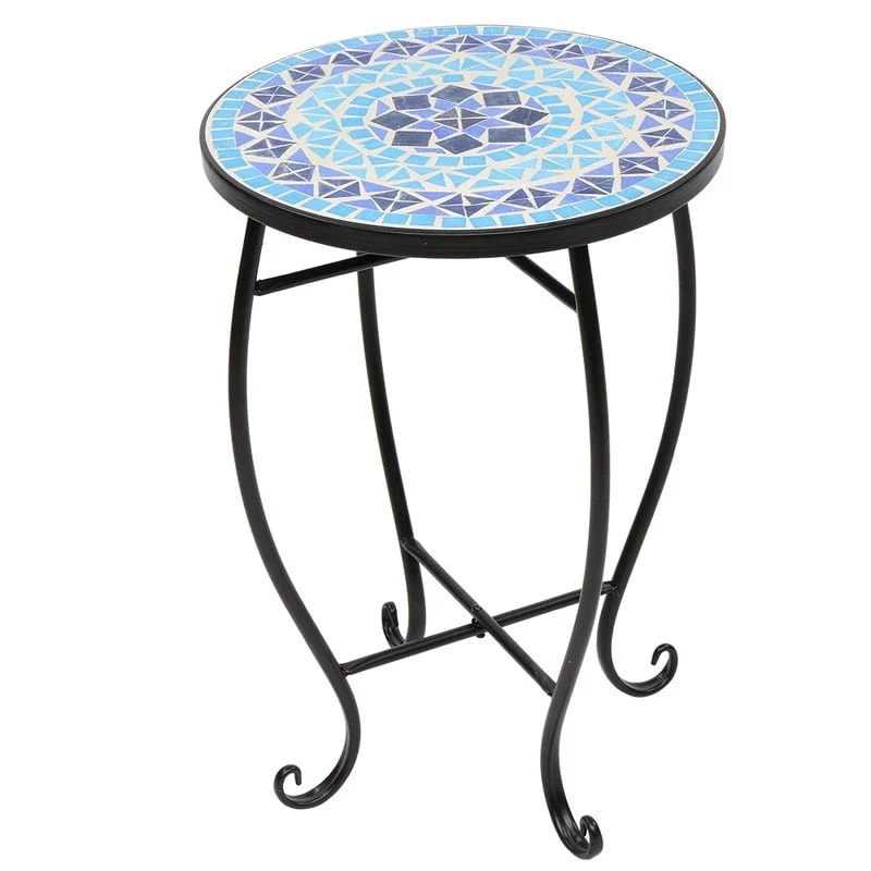 Cement Round Mosaic Bistro Table Coffee Table