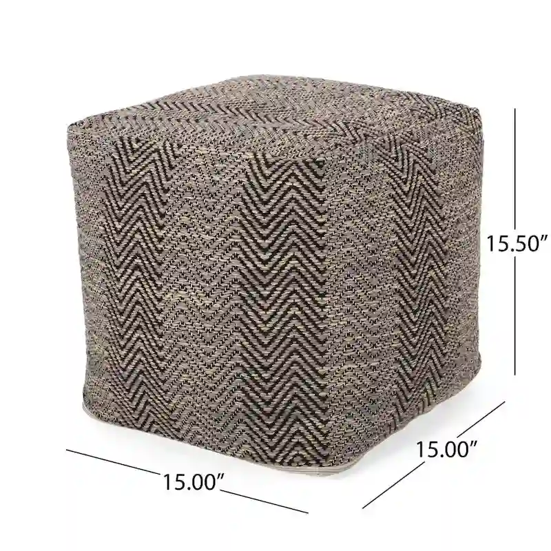 Bowmont Hand-Crafted Cotton Cube Pouf by Christopher Knight Home