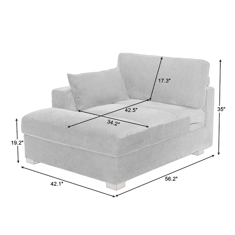 Left and Right Sectional Sofa Set Chaise Lounge Sofa Chair