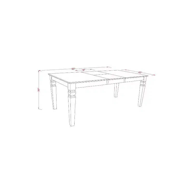 HomeStock on Rectangular Dining Table with 18 in butterfly Leaf