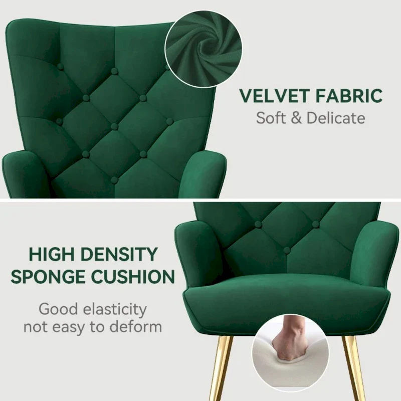 Modern Velvet Fabric Upholstered Chair