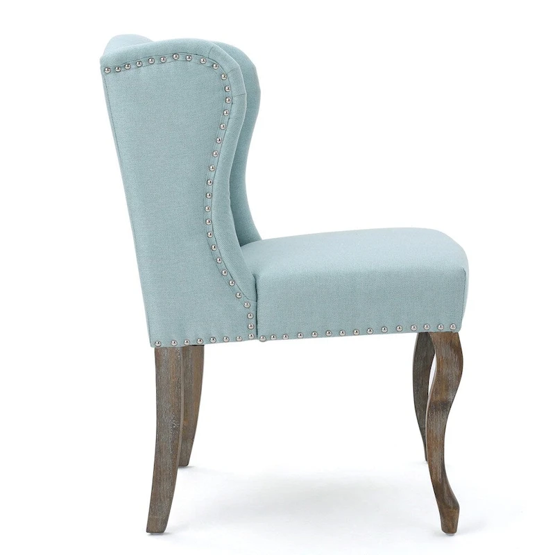 Niclas Wing Back Studded Fabric Accent Chairs (Set of 2) by Christopher Knight Home