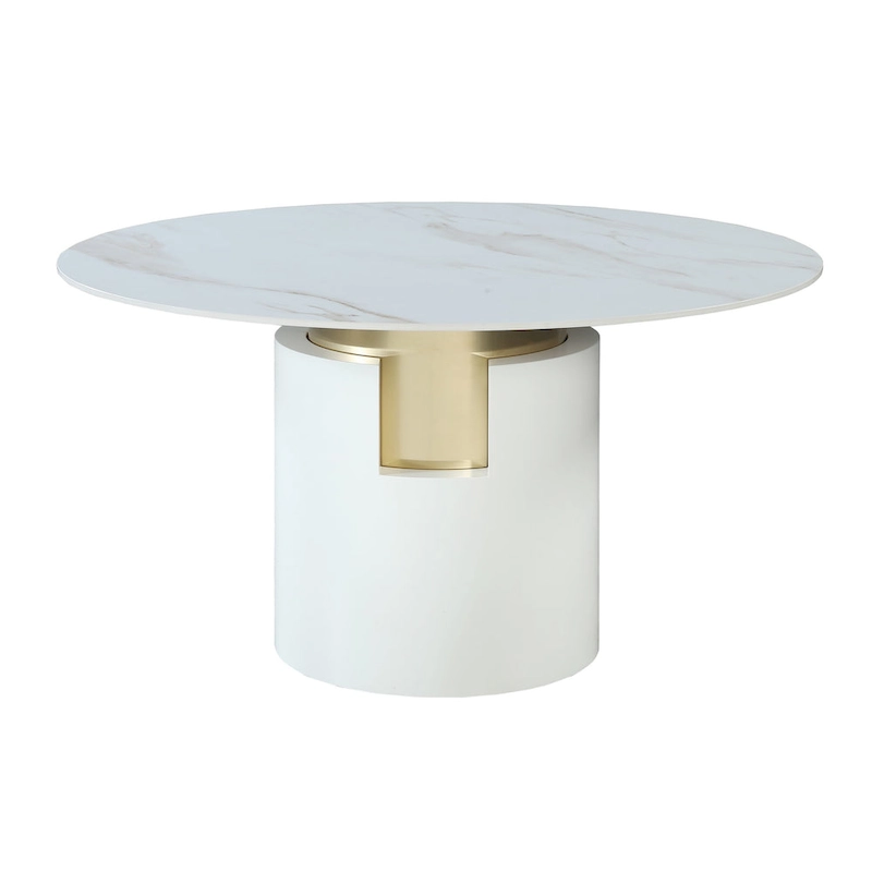 Somette Kona Marbleized Dining Set with Taupe and Gold Chairs