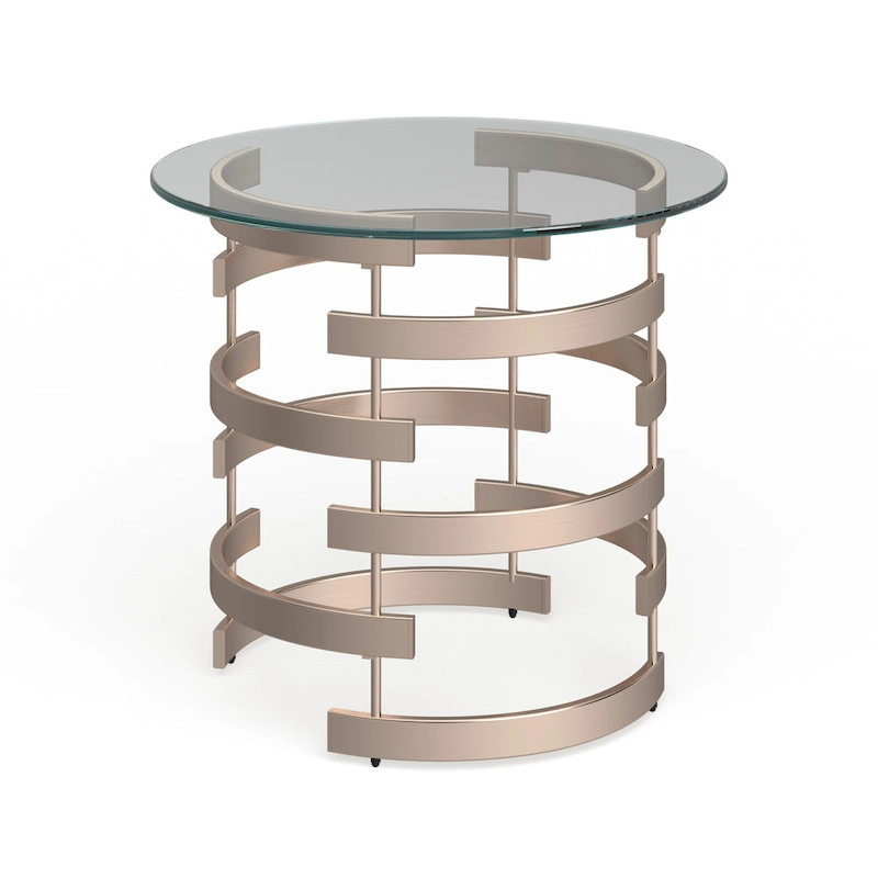 SEI Furniture Grant Champagne Metal Side Table