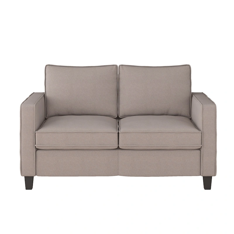 Georgia Upholstered 2 Seater Loveseat Sofa, Taupe