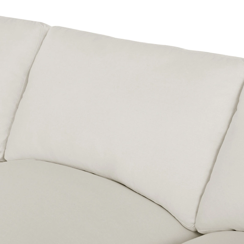 Beige 134.40 Modern U-Shaped 6 Seater Sectional Sofa with 2 Large Chaises, Removable Ottomans and Soft Cushions