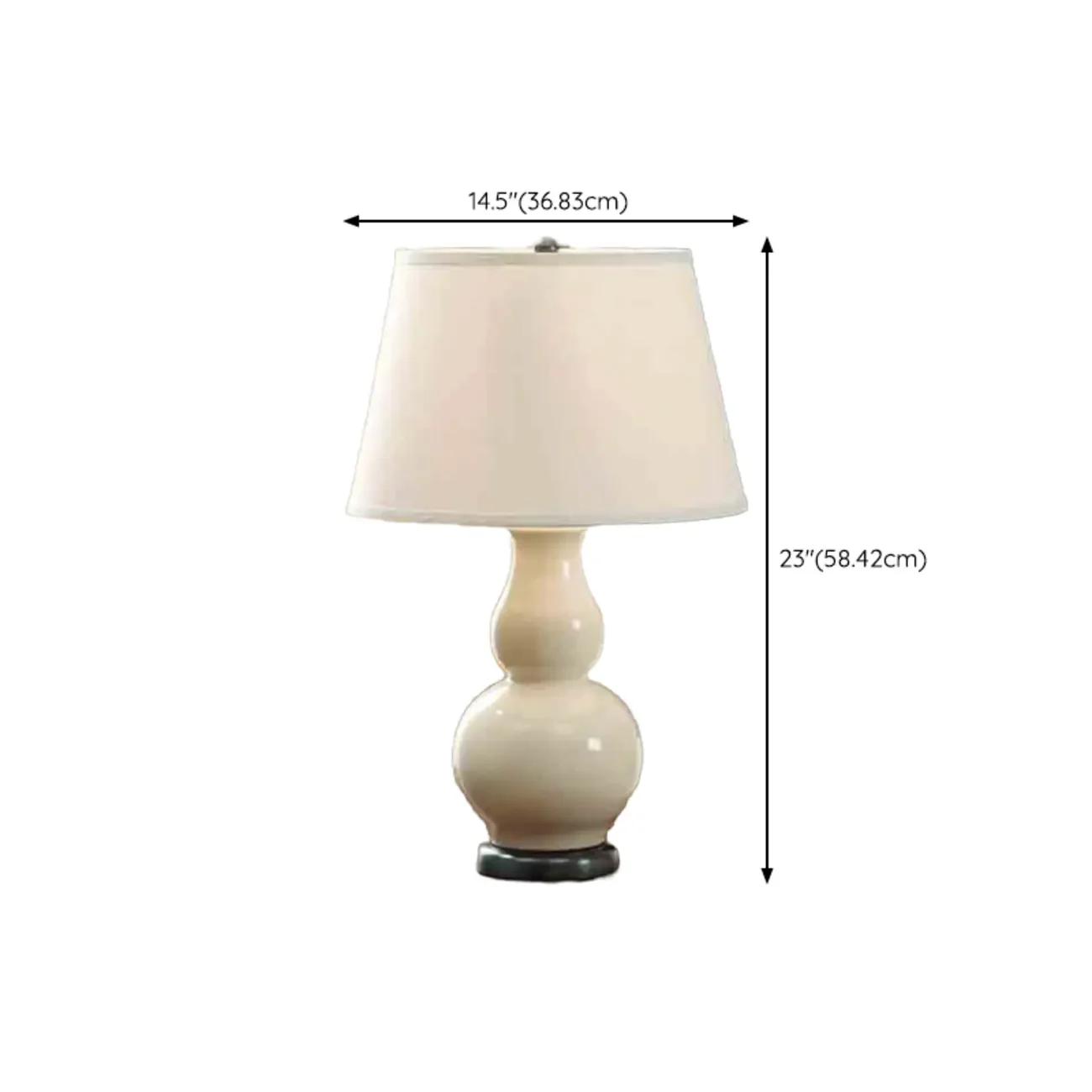 Elegant White Ceramic LED Table Lamp with Fabric Shade