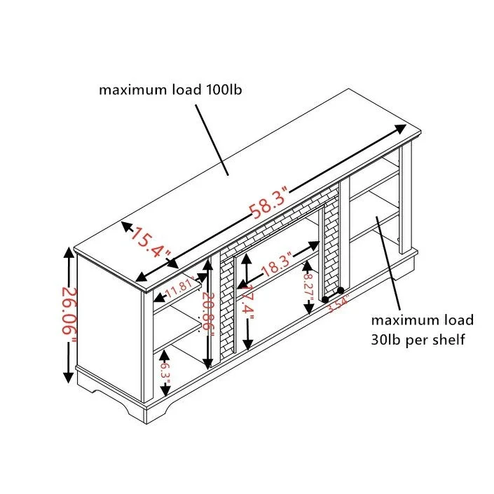 Mantel Electric Fireplace TV Stand with Fireplace Insert