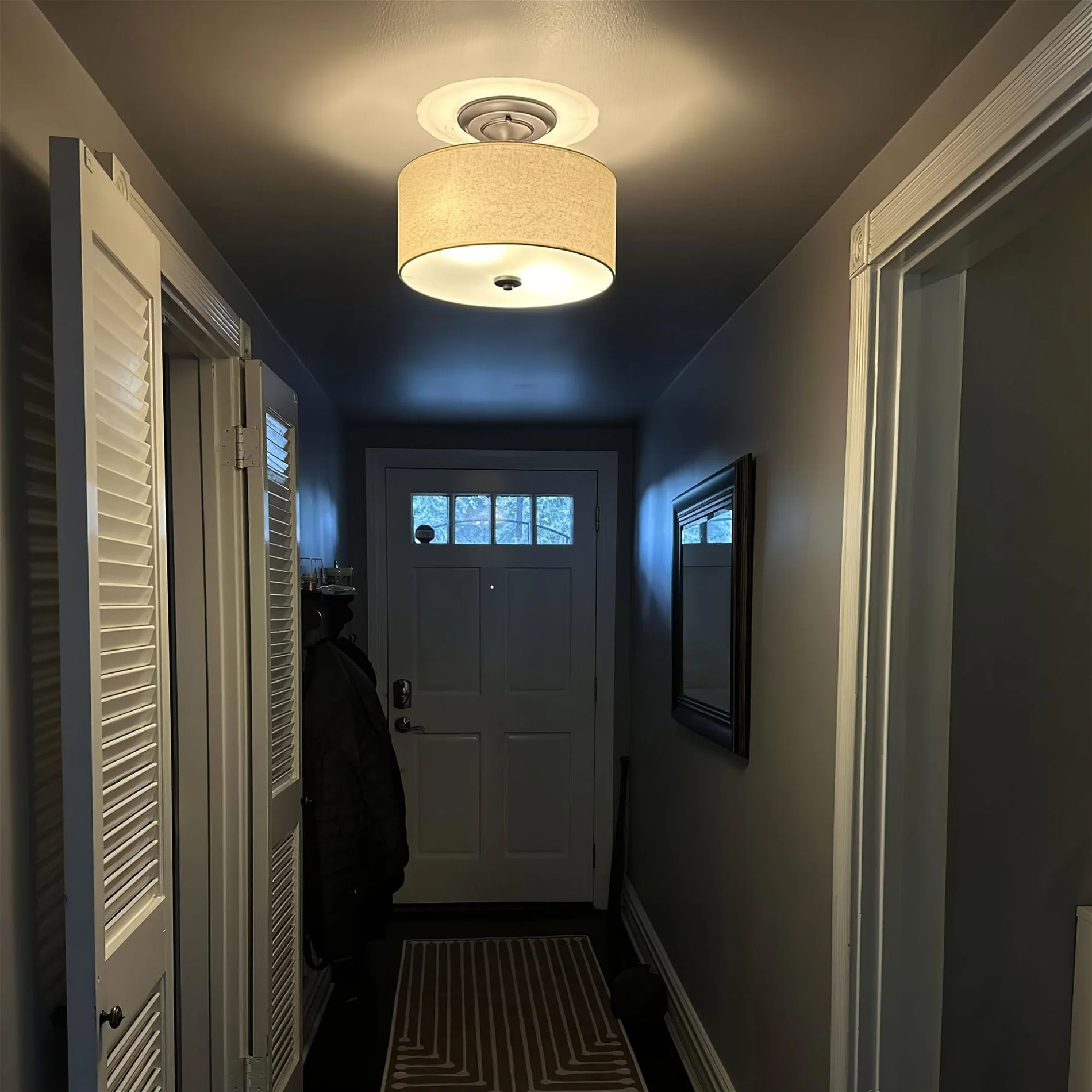 Addison 13 2-Light Semi-Flush Mount Ceiling Light, Brushed Nickel Finish