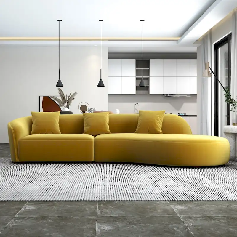 Style Luxury Modern Velvet Curved Sofa