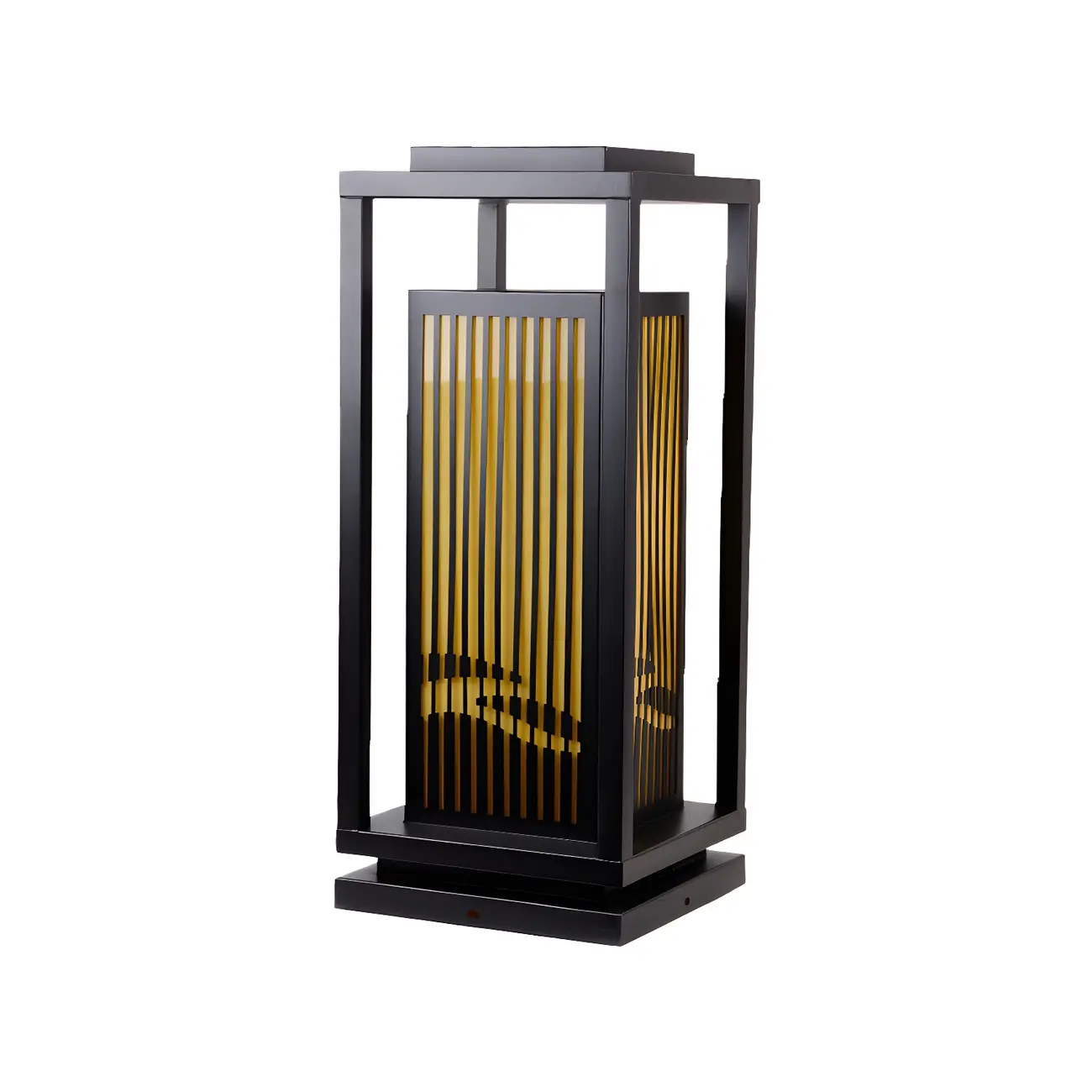 Black Metal Vertical Striped Post Cap Light
