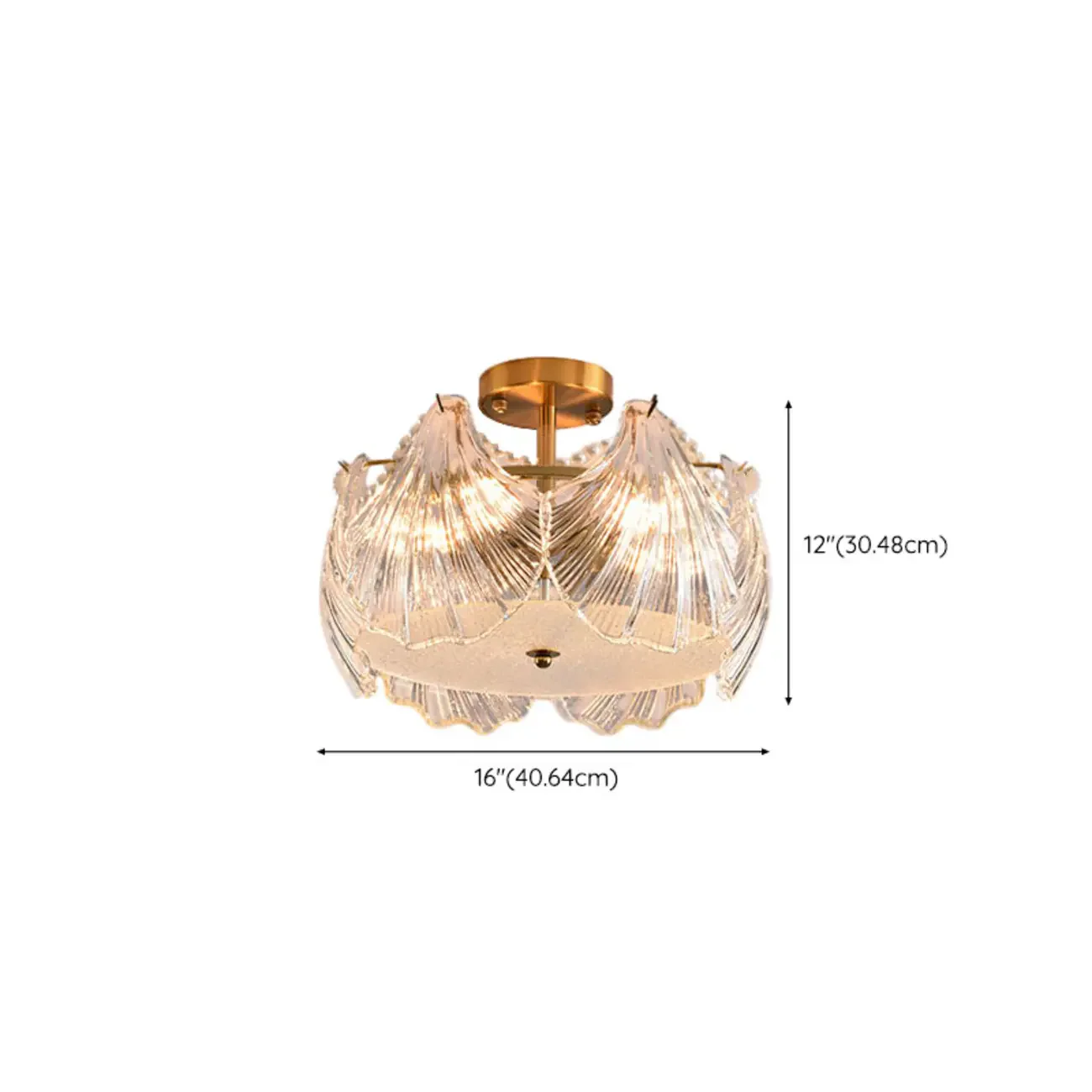 Luxury Living Room Ceiling Light with Glass Shell Shade