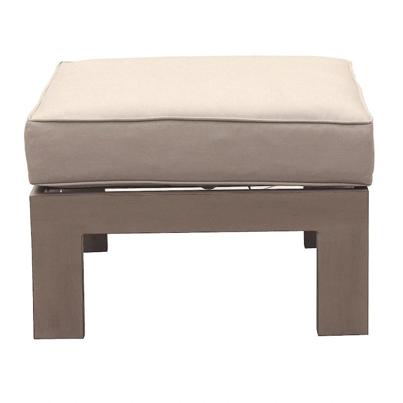 Katalla Outdoor Ottoman with Cushion by Havenside Home - (w) 25.98 in. x (h) 11.81 in. x (d) 25.98 in.