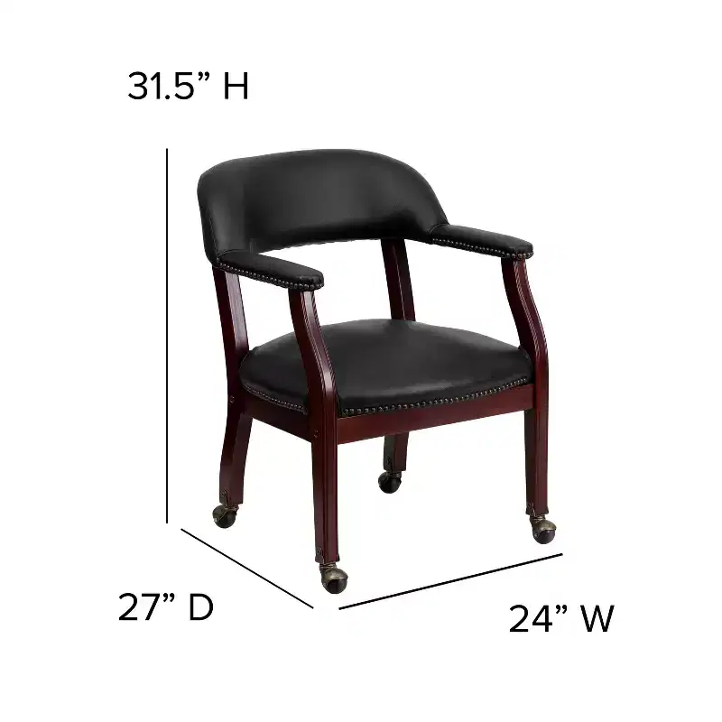 Emma and Oliver Conference Chair with Accent Nail Trim and Casters