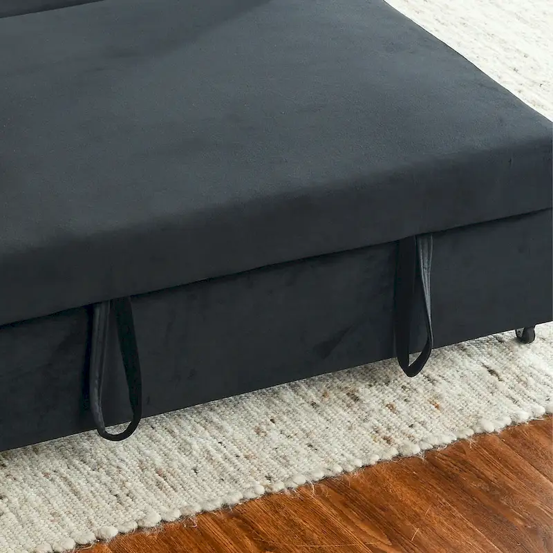 3-in-1 Versatile Velvet Double Sofa with Pullout Bed