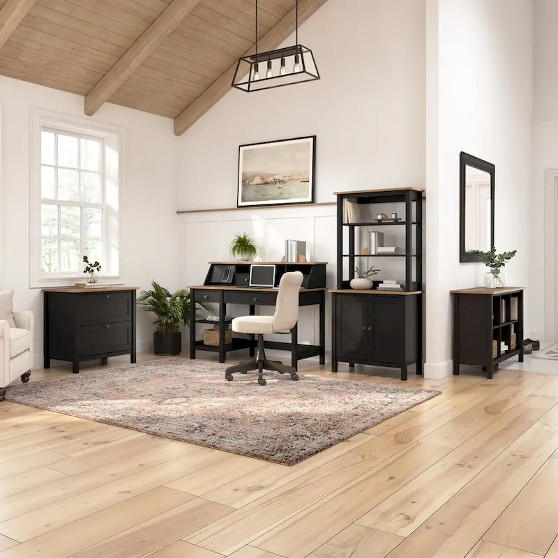 54W Computer Desk with Shelves