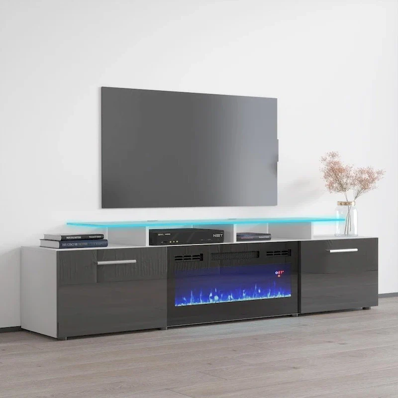 Rova EF Electric Fireplace Modern 75 TV Stand