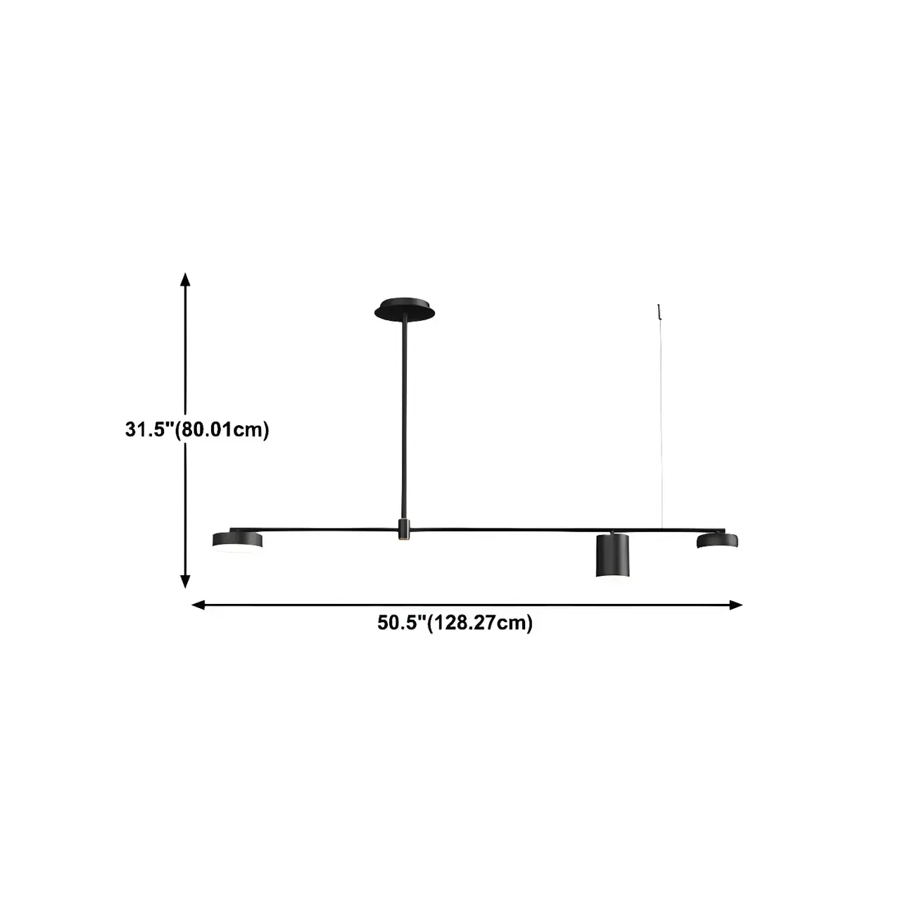 Modern Adjustable Black Linear Kitchen Island Light