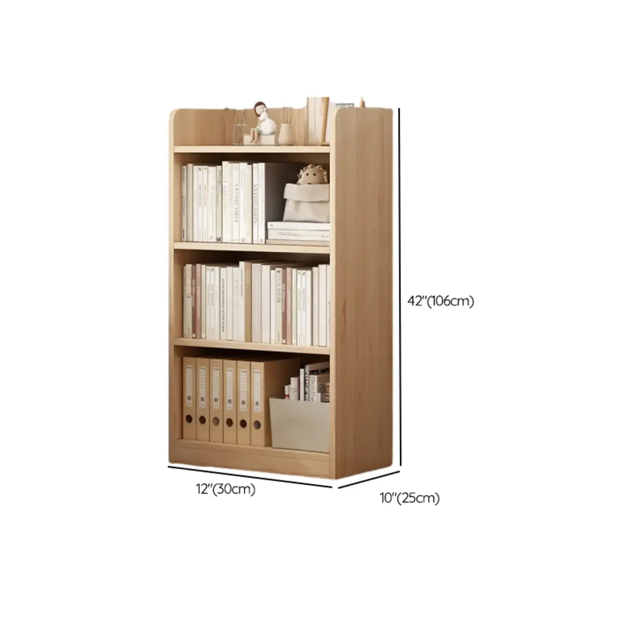 Natural Pine Vertical 6-Tier Barrister Closed Back Bookcase