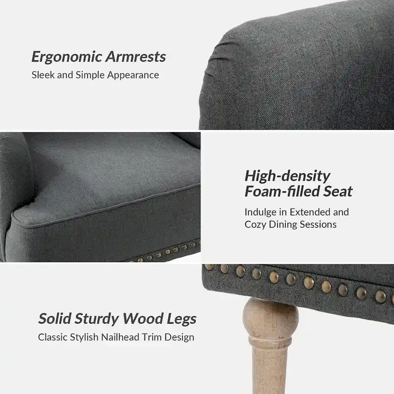 Geltrude Traditional Upholstered Accent Chair with Button Tufted Back Set of 2 by HULALA HOME