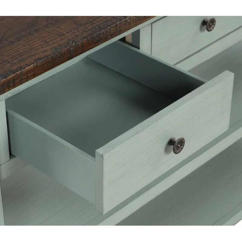 Console Table with 3 Drawers and 2 Open Shelves