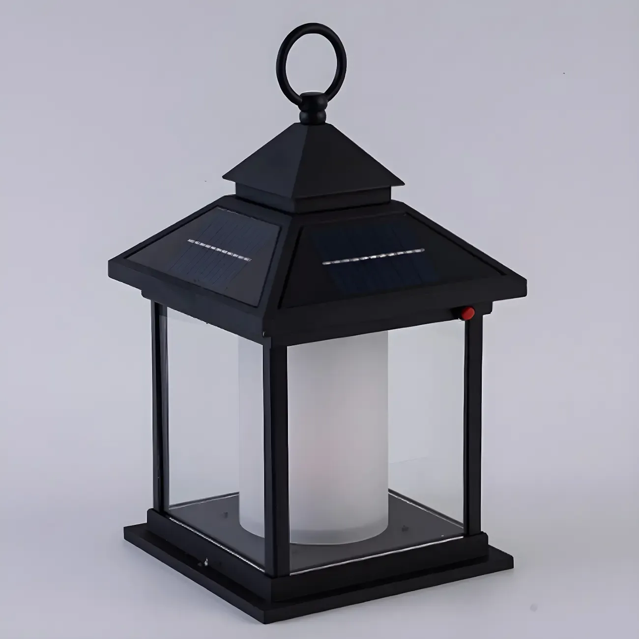 Metal House-Shape Post Cap Light with Handle and Switch