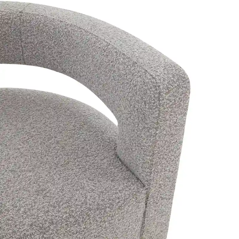 Upholstered Swivel Chair with Cut-Out Back