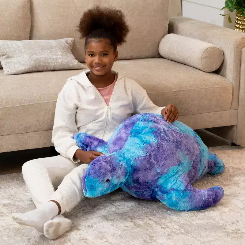 Faux Fur Turtle Kids Bean Bag Seat – Large, Seats up to 2 (Multiple Colors)