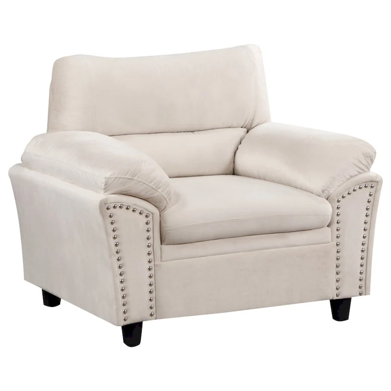 Mid-century Modern Upholstered Velvet Sofa Set with Armchair, Loveseat, 3-Seater Sofa