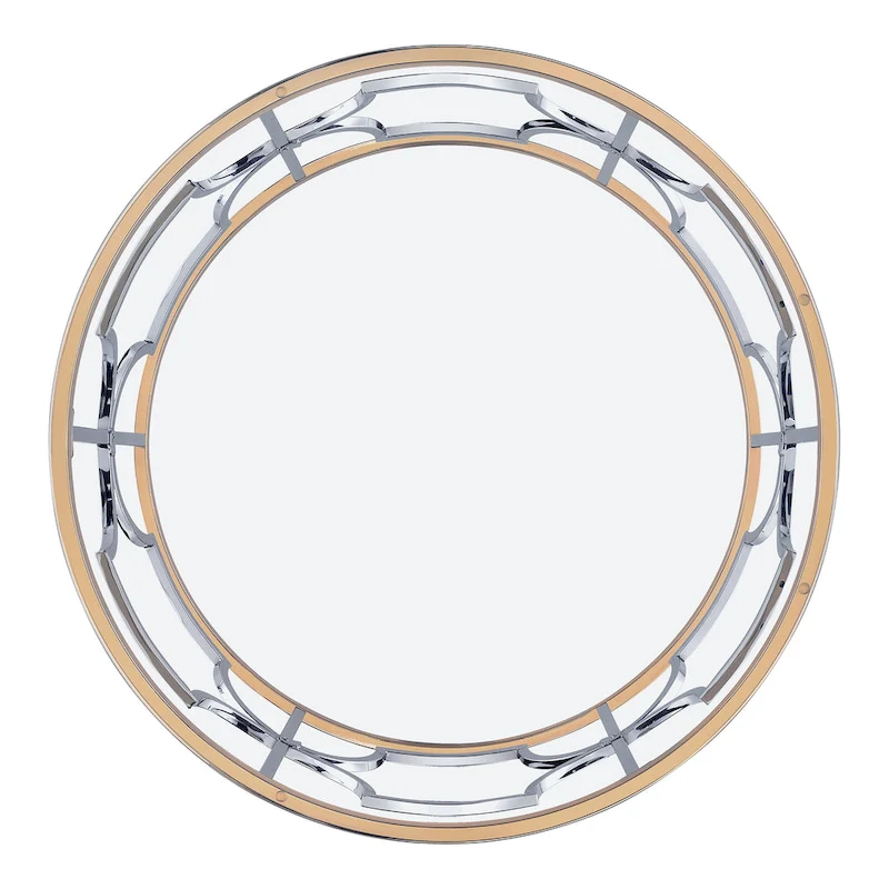 Ders Glam Chrome and Gold Plating Tempered Glass Top 3-Piece Coffee Table Set by Furniture of America