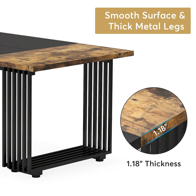 70.9  Modern Office Desk, Wood Computer Desk Large Executive Desk