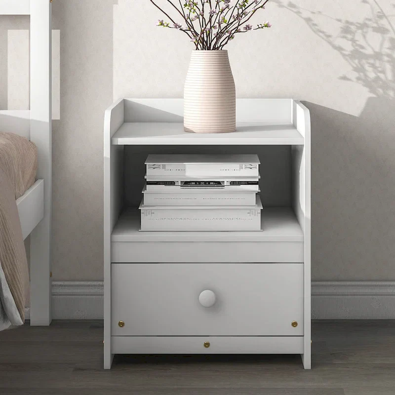 Twin Bed with Headboard and Footboard With a Nightstand