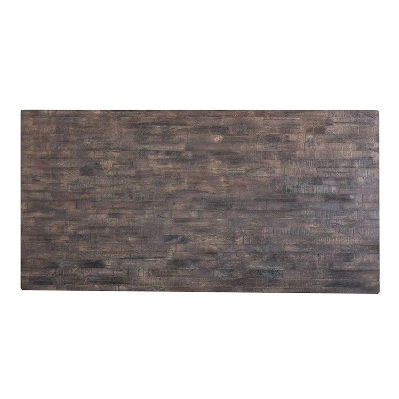 Farmhouse White and Wood Tone 5 Piece Trestle Table Set