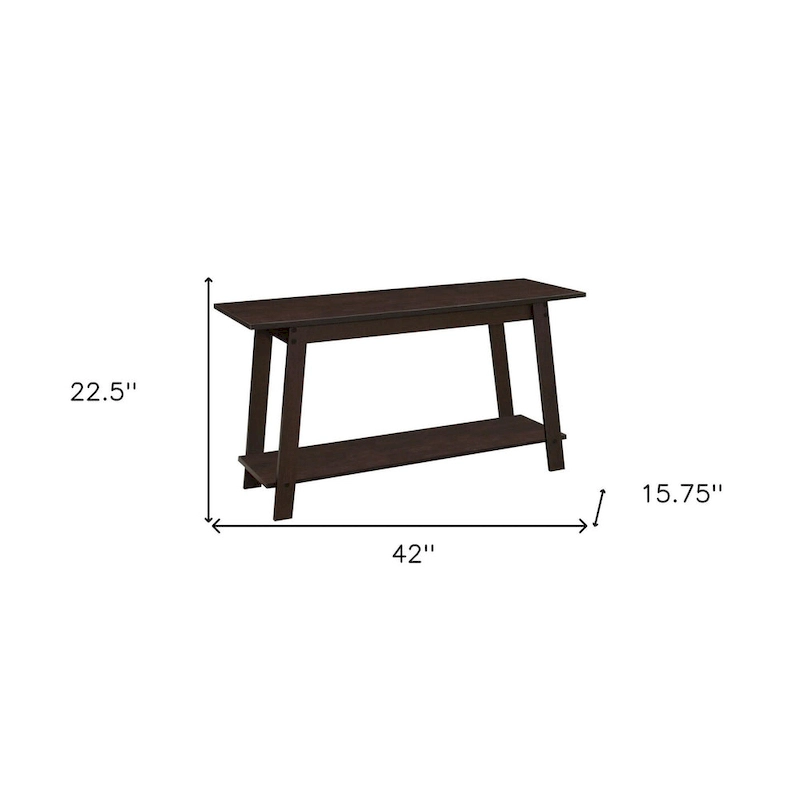 HomeRoots 42 Dark Brown Open Shelving TV Stand - n/a