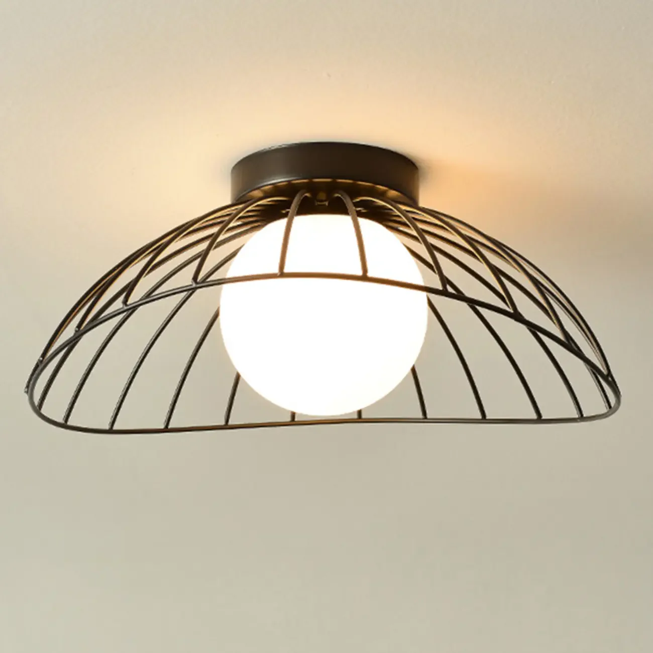 Modern Hallway Metal Rhombus Semi Flush Ceiling Light
