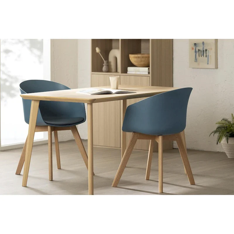 Set of 2 Dinning Chair with Beech Wood Legs