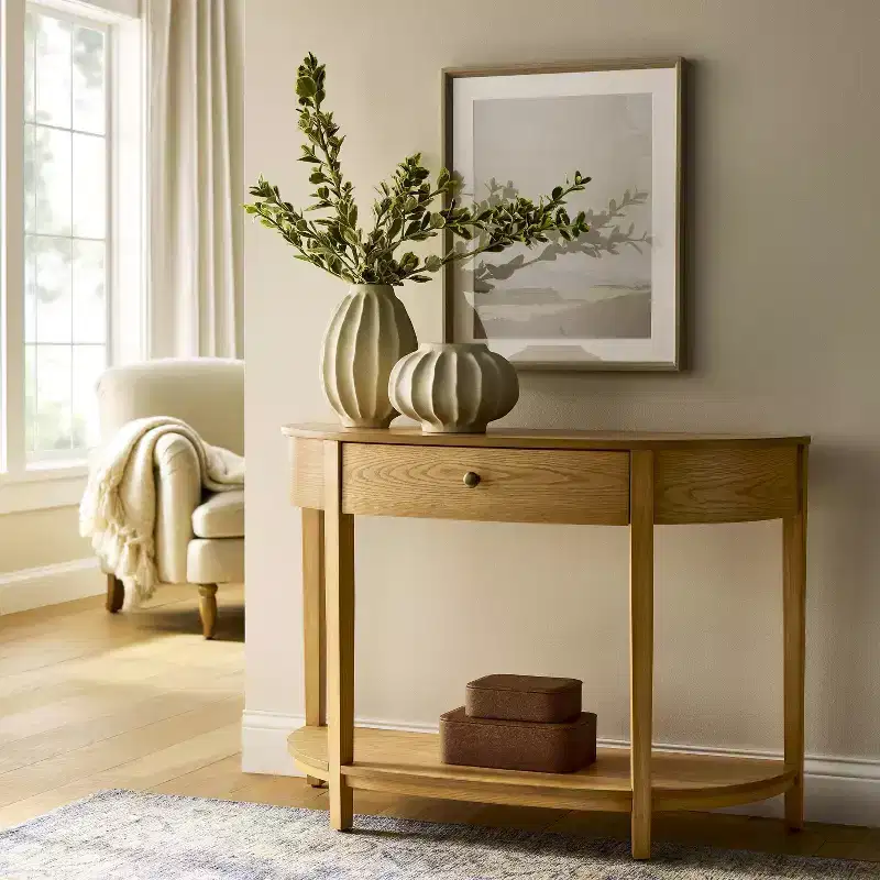 Harriett Console Table Natural Wood - Threshold designed with Studio McGee
