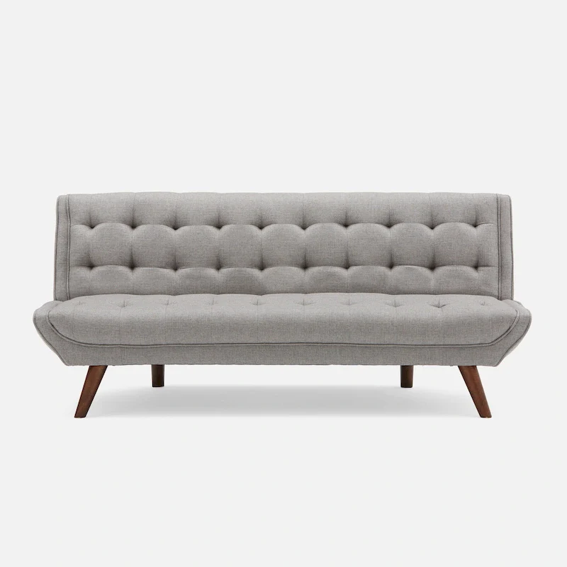 Modern Armless Fabric Grey Sofa Bed Adjustable Folding Sofa - 32.09*71.06*22.05 inches