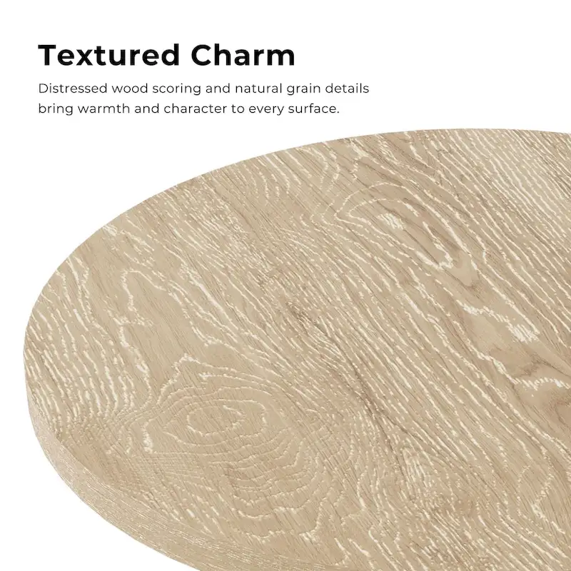 Furniture of America Vitten Modern Round Solid Wood Pedestal End Table