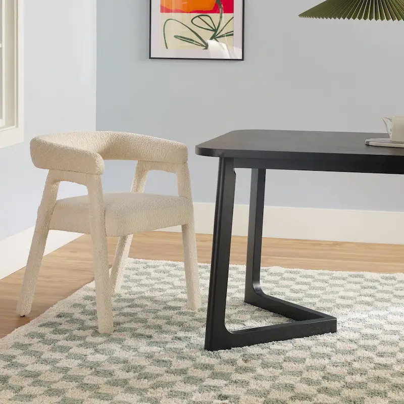 Middlebrook 7 Piece Solid Wood Dining Table Set w/ Full Fabric Chairs