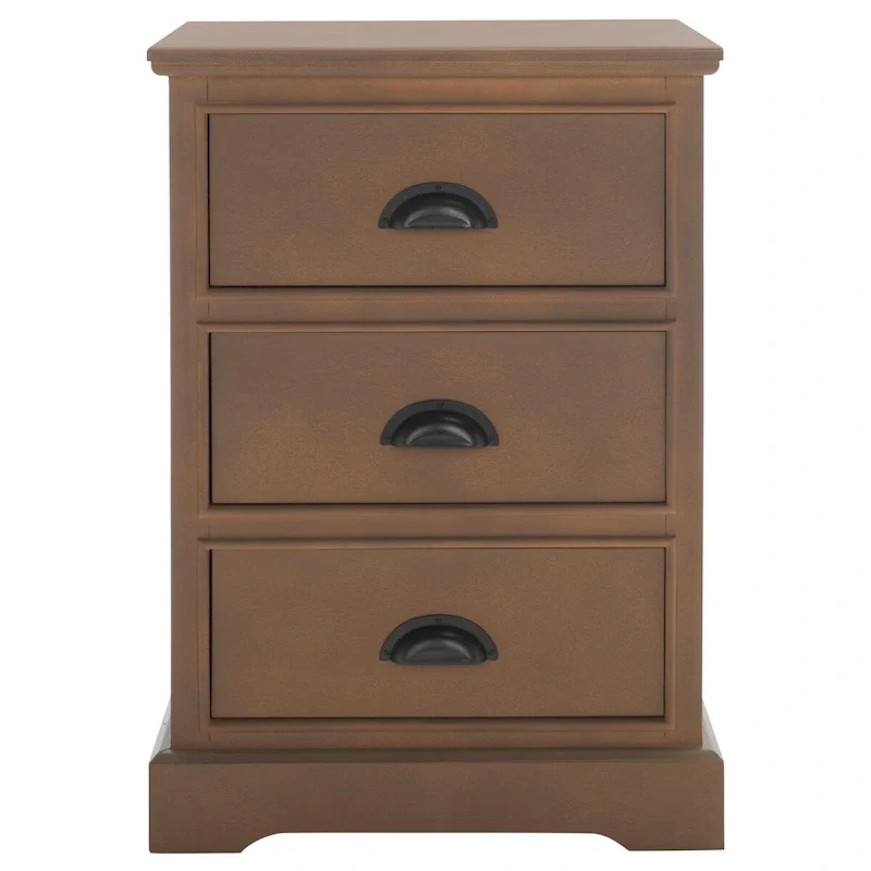 SAFAVIEH Claudine Grey 3-Drawer Storage Side Table - 17.7 x 13.8 x 26.8 - 18Wx14Dx26H